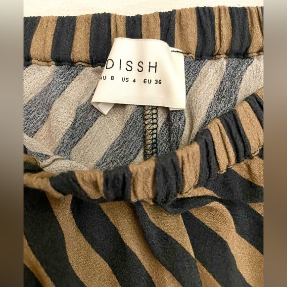 Dissh CLEMENCE WHEAT STRIPE BIAS CUT PANT DISSH Boutiques size 4 - Picture 6 of 7